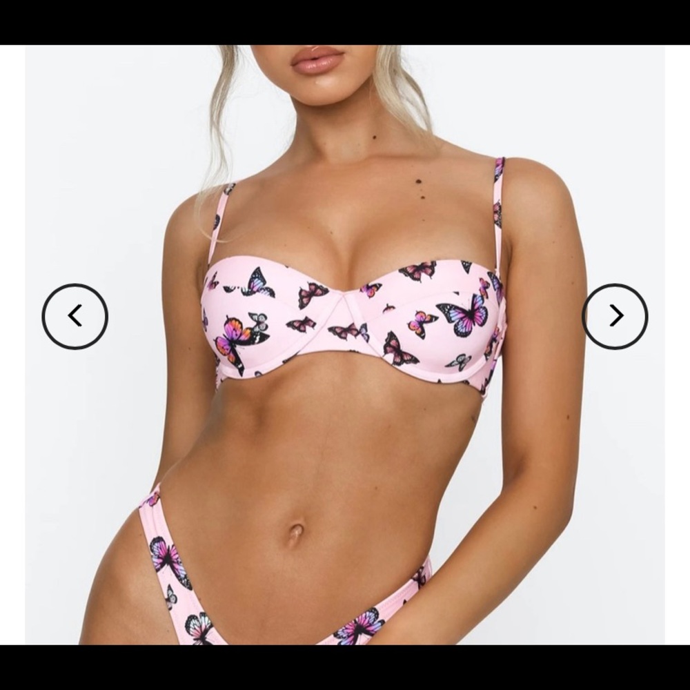 Martha Edwina Pink Butterfly Print Bikini